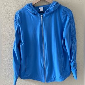 Chico’s Zenergy Athletic Full-Zip Blue Lightweight Jacket Size 1